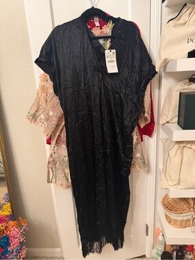 Zara Black Satin Robe